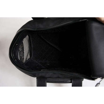 Sac de transport pour animal Dolce & Gabbana noir avec bandoulière et plaque logo