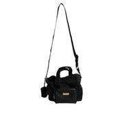 Sac de transport pour animal Dolce & Gabbana noir avec bandoulière et plaque logo