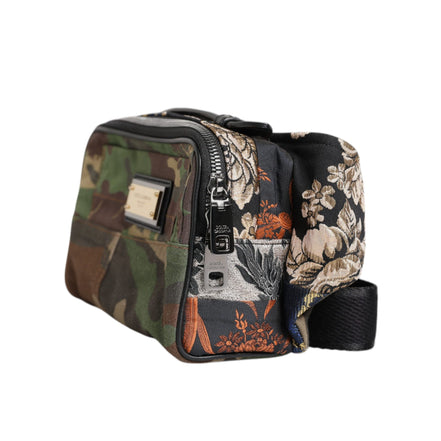 Dolce & Gabbana Multicolor Camouflage Patchwork Logo Belt Bag