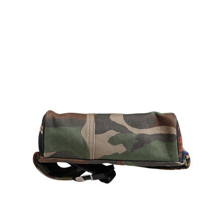 Dolce & Gabbana Multicolor Camouflage Patchwork Logo Belt Bag