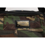 Dolce & Gabbana Multicolor Camouflage Patchwork Logo Belt Bag