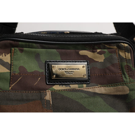 Dolce & Gabbana Multicolor Camouflage Patchwork Logo Belt Bag