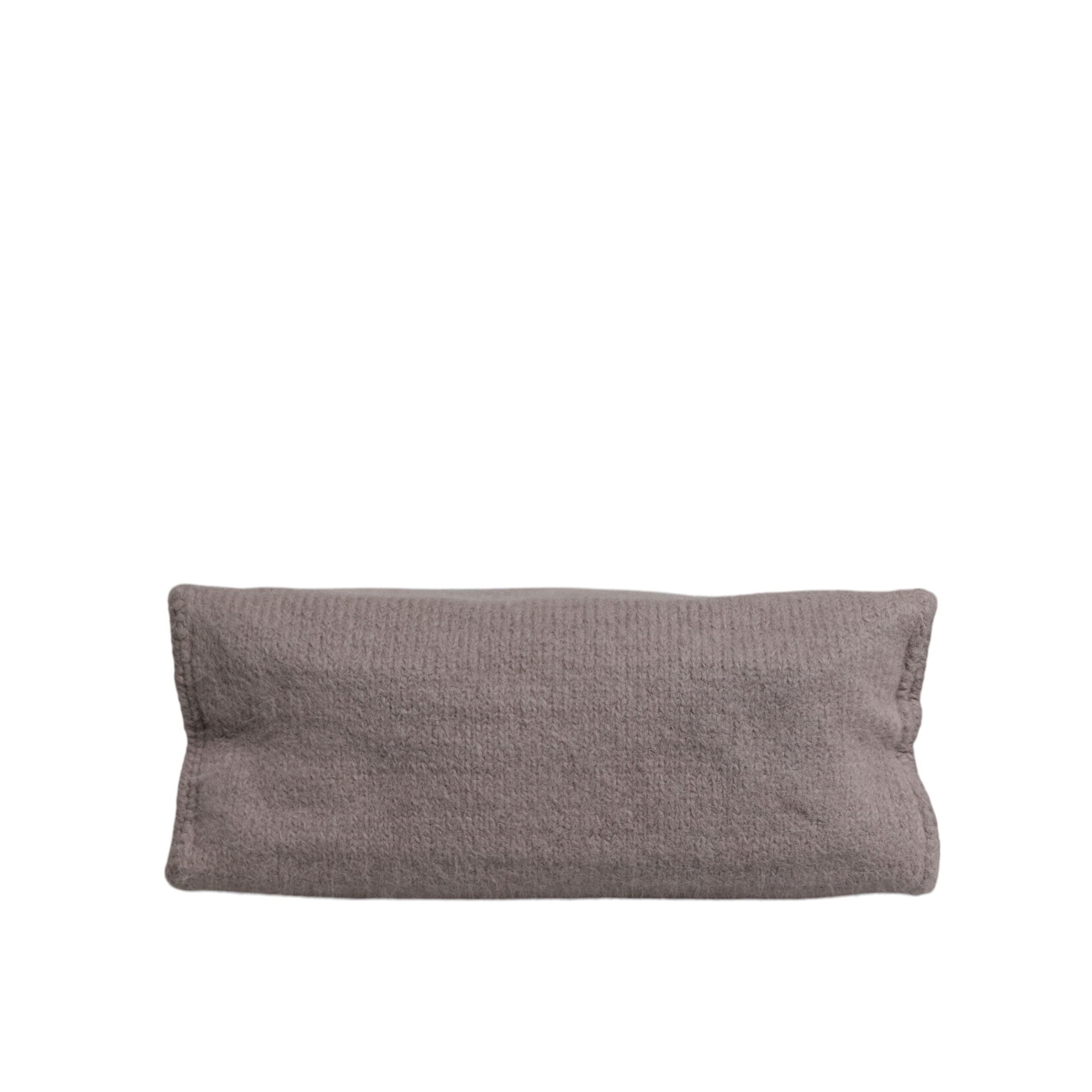 Dolce & Gabbana Grey Alpaca Wool Logo Tote Bag