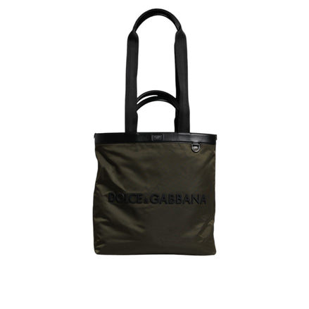 Borsa Tote Dolce & Gabbana con Tracolla in Nylon Verde Militare