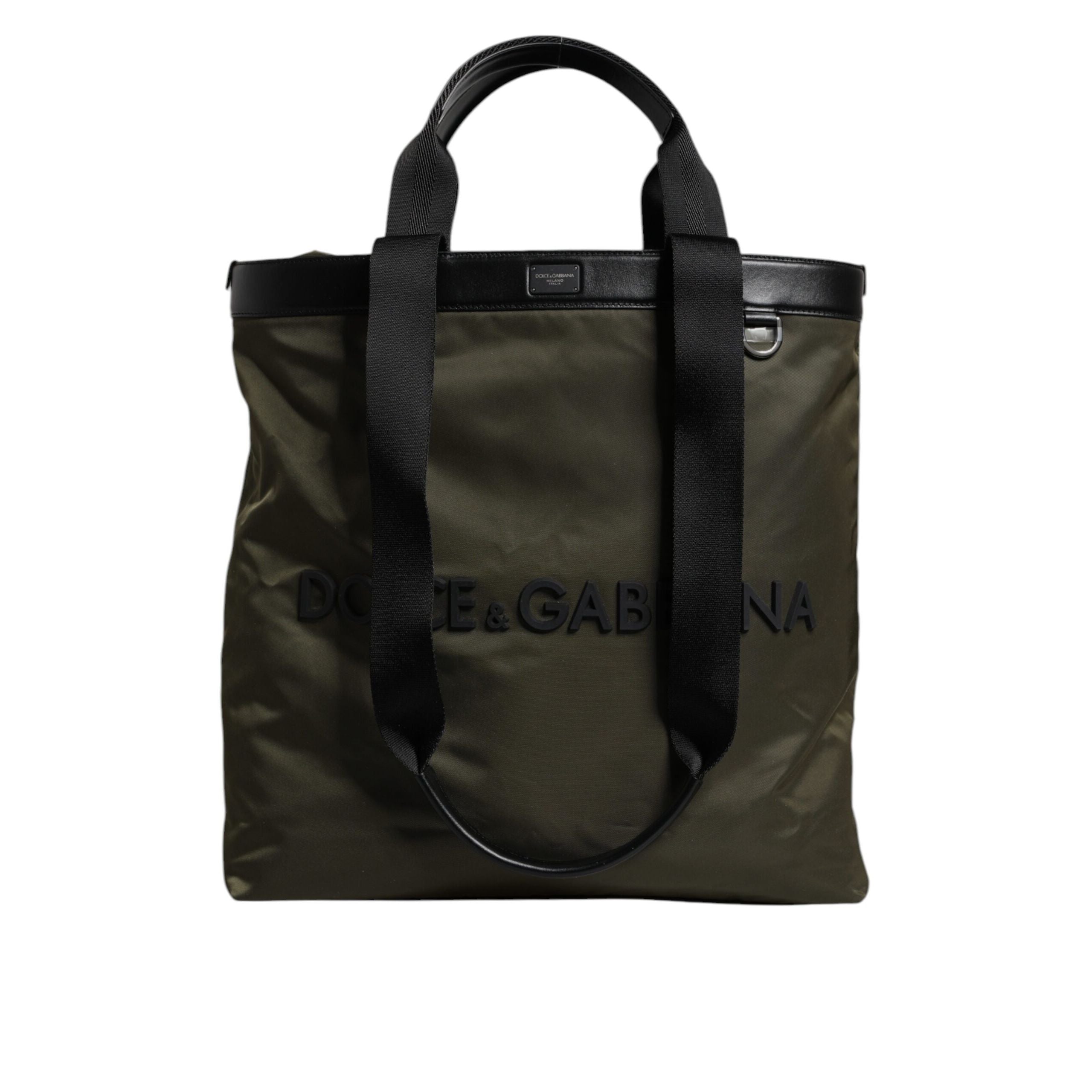 Borsa Tote Dolce & Gabbana con Tracolla in Nylon Verde Militare