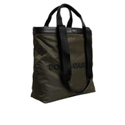 Borsa Tote Dolce & Gabbana con Tracolla in Nylon Verde Militare