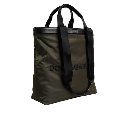 Borsa Tote Dolce & Gabbana con Tracolla in Nylon Verde Militare
