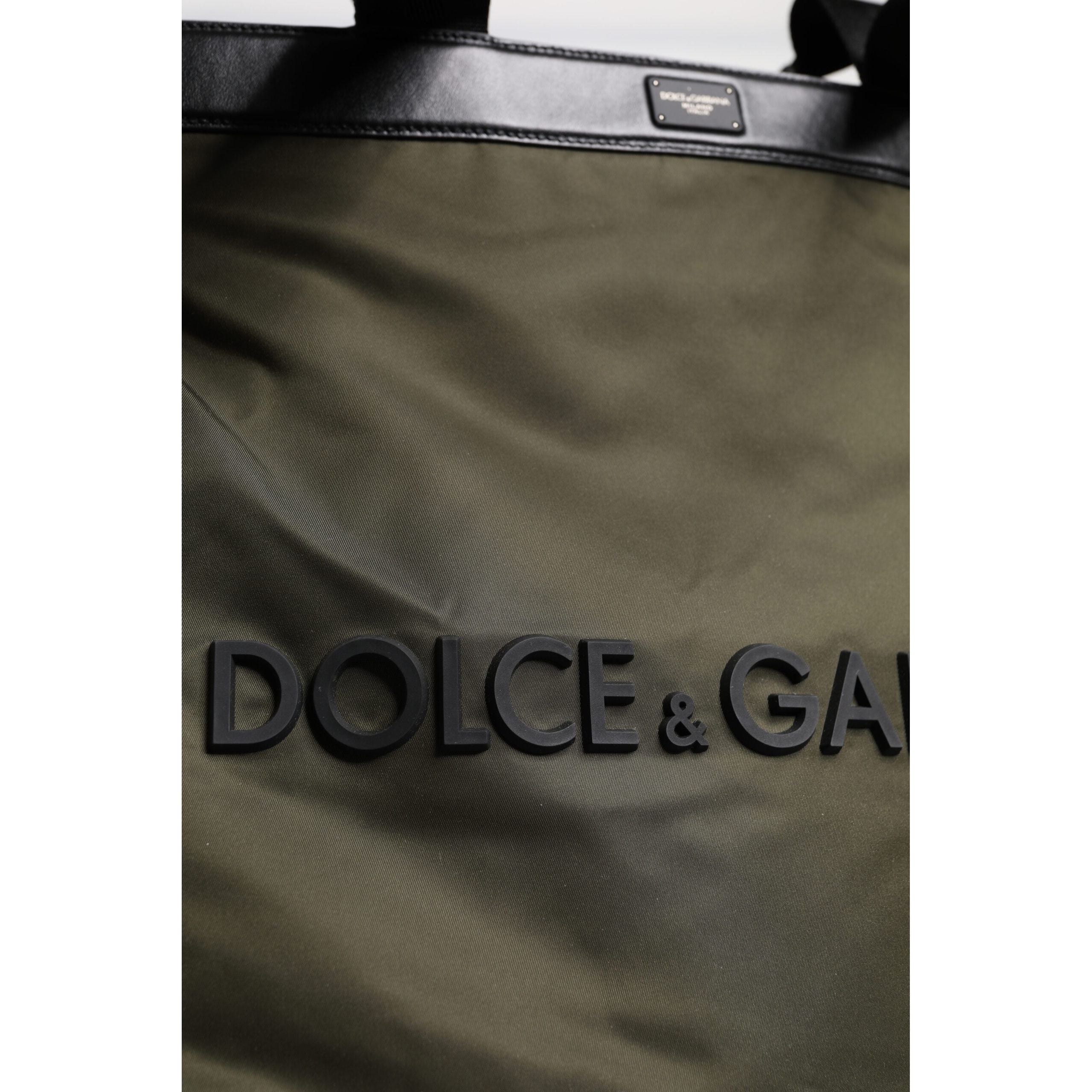 Borsa Tote Dolce & Gabbana con Tracolla in Nylon Verde Militare