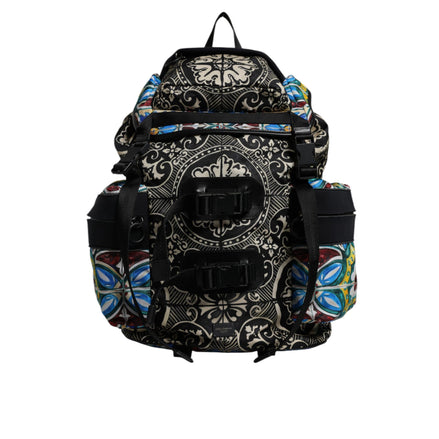 Zaino Dolce & Gabbana in nylon stampato maiolica multicolore