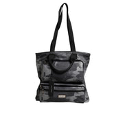 Borsa Tote Dolce & Gabbana in Cotone Grigio Camouflage con Scomparti Multipli