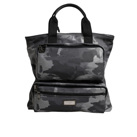 Sac cabas Dolce & Gabbana gris camouflage en coton à compartiments multiples
