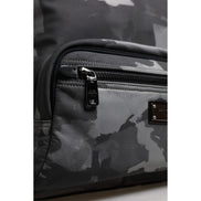 Dolce & Gabbana Grey Cotton Camouflage Logo Backpack