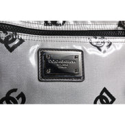 Zaino Dolce & Gabbana in poliestere grigio nero con placca logo DG