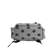 Zaino Dolce & Gabbana in poliestere grigio nero con placca logo DG