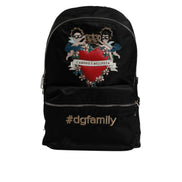 Sac à dos VULCANO Dolce & Gabbana en nylon noir orné #DGFAMILY