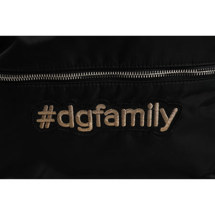 Sac à dos VULCANO Dolce & Gabbana en nylon noir orné #DGFAMILY