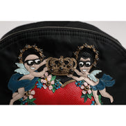 Sac à dos VULCANO Dolce & Gabbana en nylon noir orné #DGFAMILY