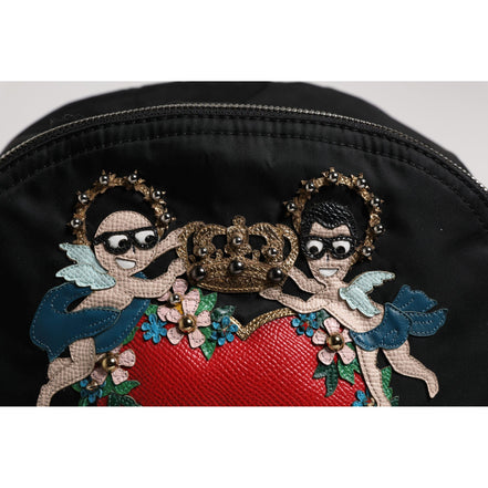 Sac à dos VULCANO Dolce & Gabbana en nylon noir orné #DGFAMILY