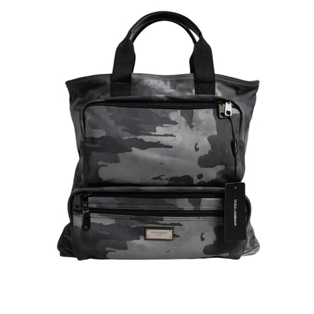 Sac à bandoulière Dolce & Gabbana camouflage noir avec plaque logo
