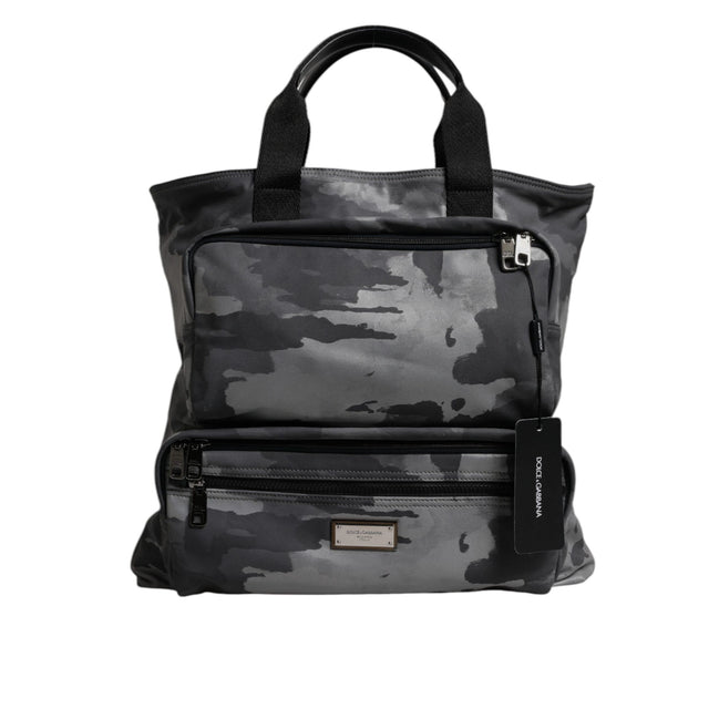 Sac à bandoulière Dolce & Gabbana camouflage noir avec plaque logo