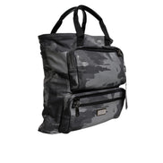 Sac à bandoulière Dolce & Gabbana camouflage noir avec plaque logo