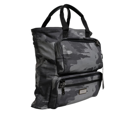 Sac à bandoulière Dolce & Gabbana camouflage noir avec plaque logo
