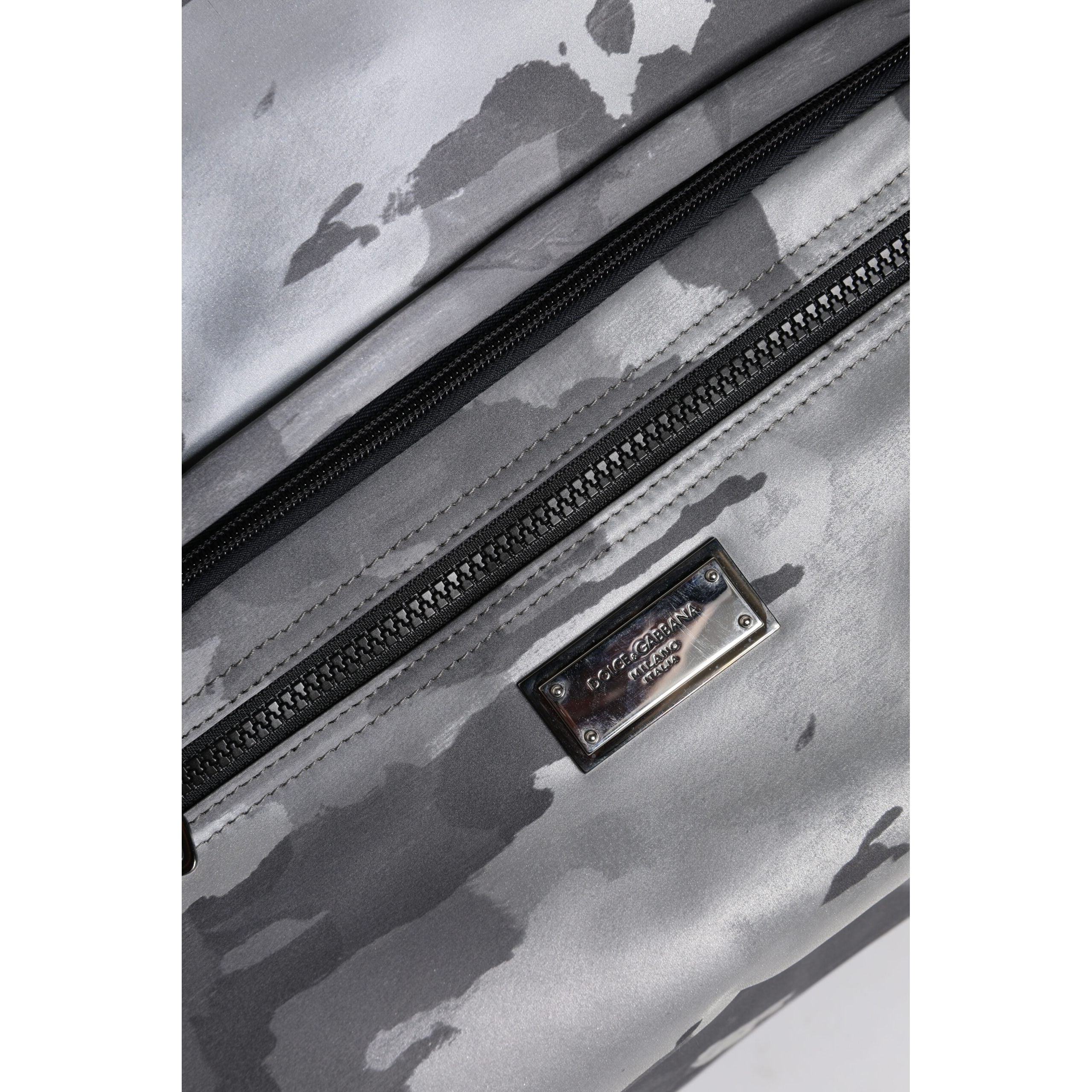 Sac à bandoulière Dolce & Gabbana camouflage noir avec plaque logo