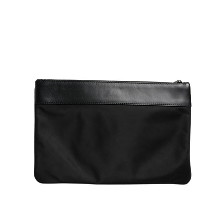 Pochette Dolce & Gabbana con stampa jacquard leopardo multicolore e placca logo
