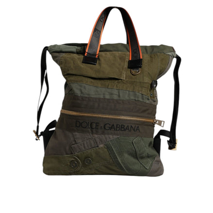 Borsa Zaino Rucksack Patchwork Verde Militare Dolce & Gabbana