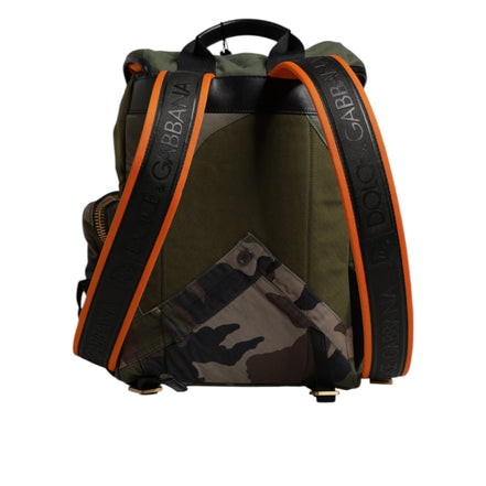 Sac à dos de voyage Dolce & Gabbana vert militaire patchwork