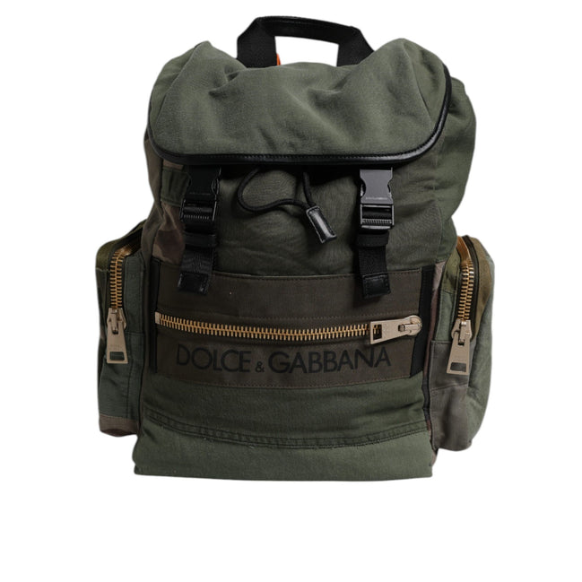 Sac à dos de voyage Dolce & Gabbana vert militaire patchwork