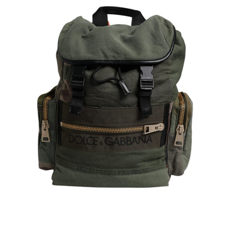 Sac à dos de voyage Dolce & Gabbana vert militaire patchwork