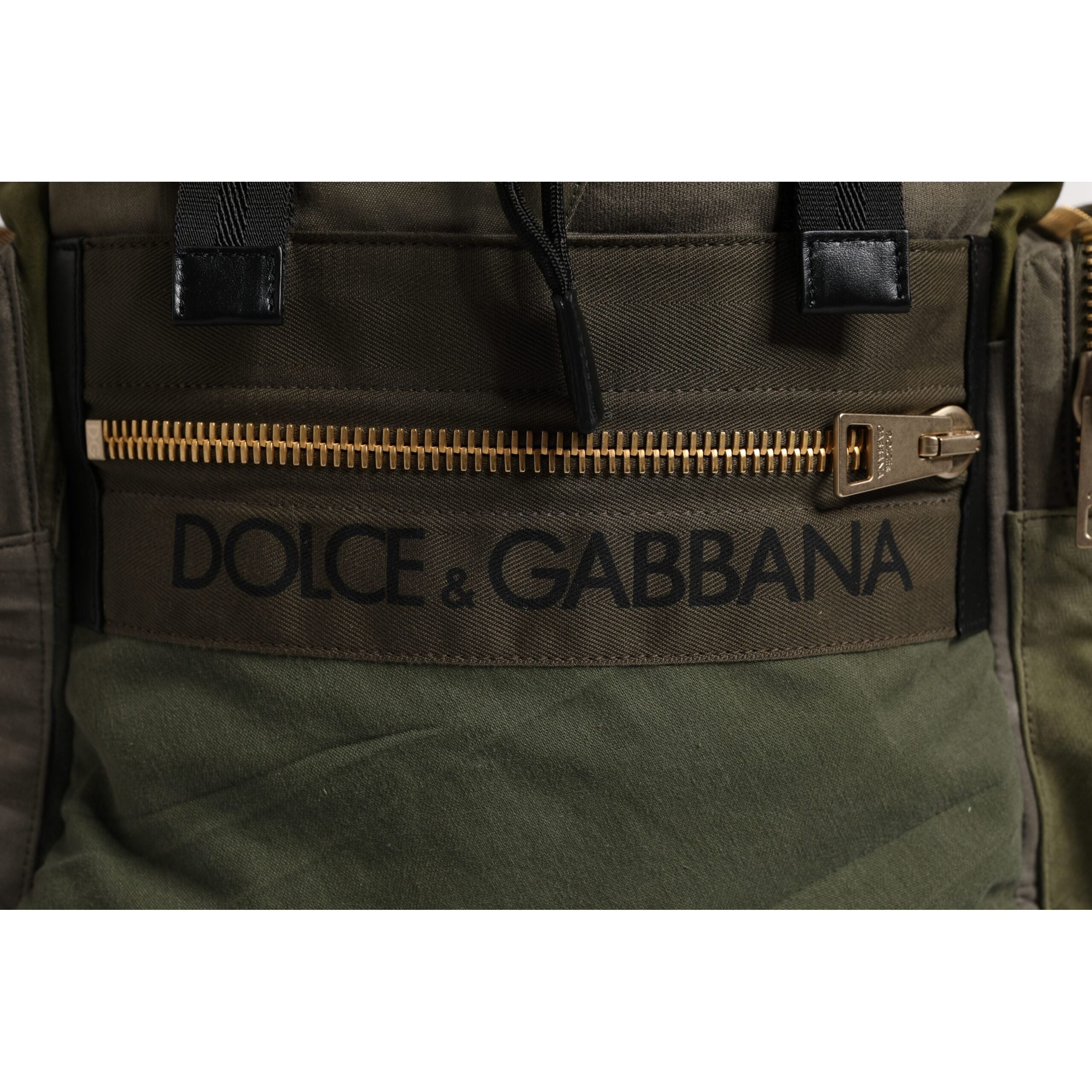 Sac à dos de voyage Dolce & Gabbana vert militaire patchwork
