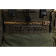 Dolce & Gabbana Military Green Patchwork Travel Backpack Bag