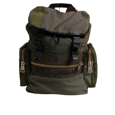 Zaino da viaggio Dolce & Gabbana patchwork verde militare