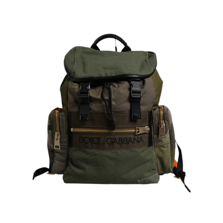 Zaino da viaggio Dolce & Gabbana patchwork verde militare