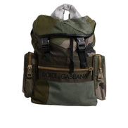 Sac à dos de voyage Dolce & Gabbana vert militaire patchwork