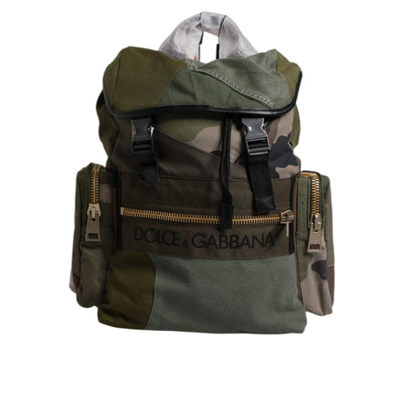 Sac à dos de voyage Dolce & Gabbana vert militaire patchwork