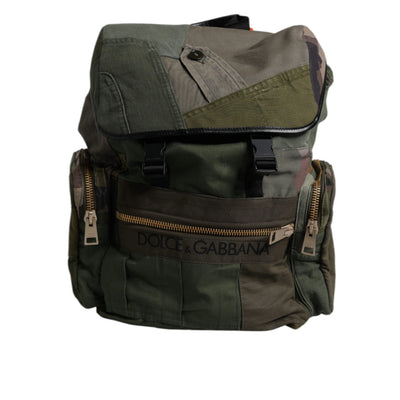 Zaino da viaggio Dolce & Gabbana patchwork verde militare