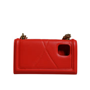 Borsa Dolce & Gabbana Devotion rossa trapuntata con tracolla e custodia per telefono