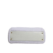 Sac bandoulière Dolce & Gabbana en raphia blanc et cuir avec poignée supérieure
