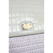 Sac bandoulière Dolce & Gabbana en raphia blanc et cuir avec poignée supérieure