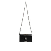 Versace Black Calfskin Leather Chain Strap Shoulder Crossbody Bag