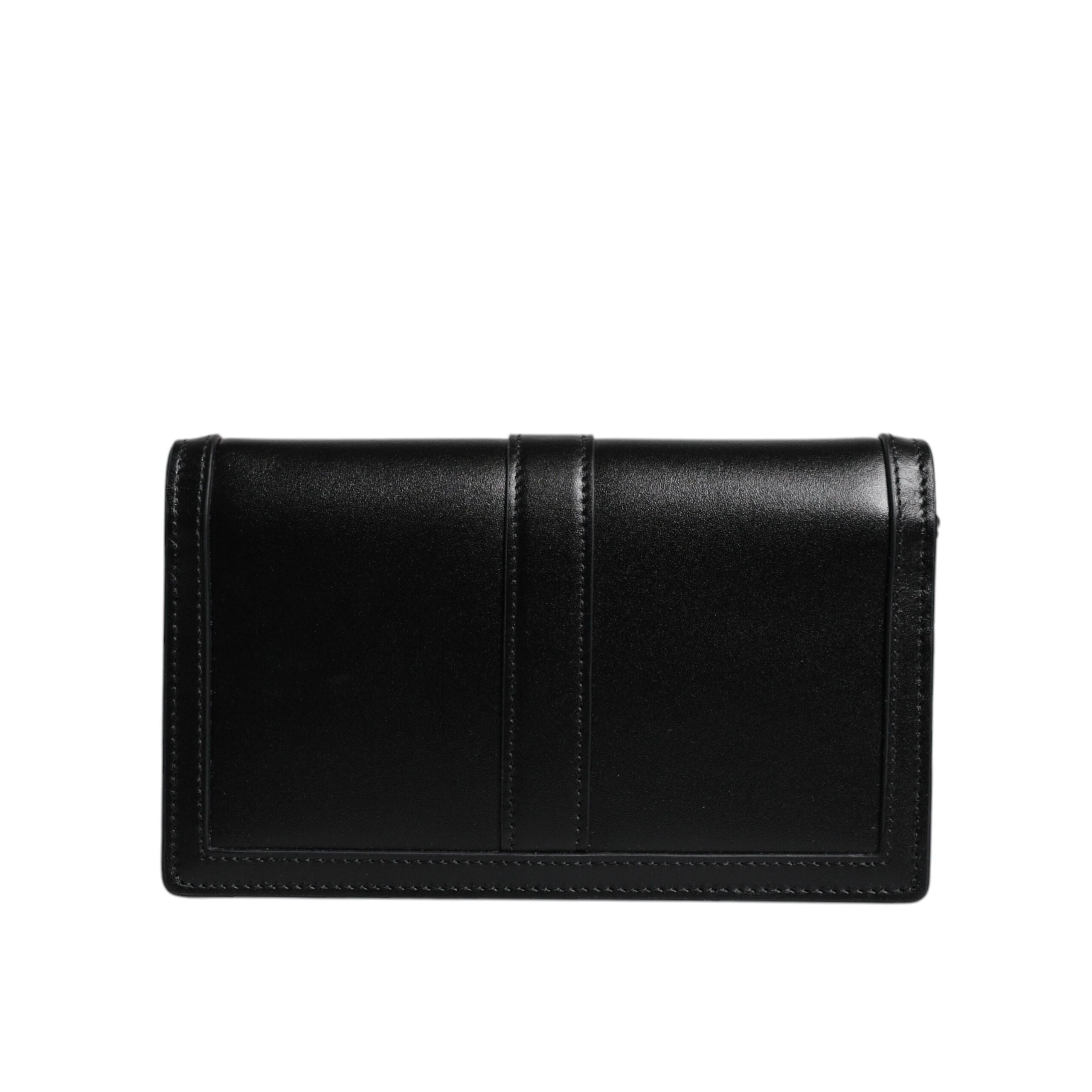 Versace Black Calfskin Leather Chain Strap Shoulder Crossbody Bag
