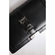 Versace Black Calfskin Leather Chain Strap Shoulder Crossbody Bag