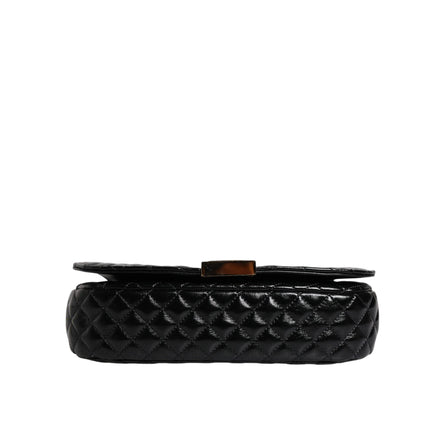 Versace Black Calf Leather Quilted Shoulder Strap Bag