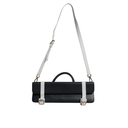Sac bandoulière en cuir de veau bleu et blanc Dolce & Gabbana
