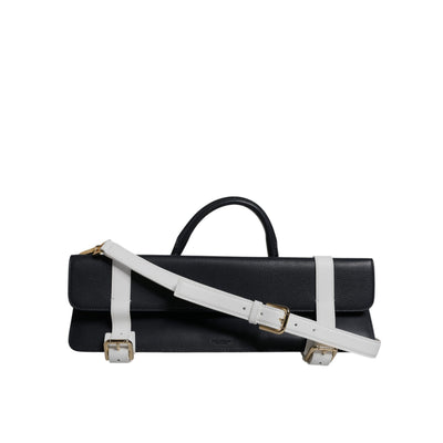 Sac bandoulière en cuir de veau bleu et blanc Dolce & Gabbana