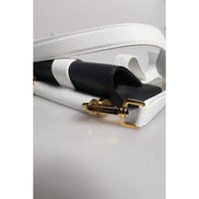 Dolce & Gabbana Blue White Leather Crossbody Bag