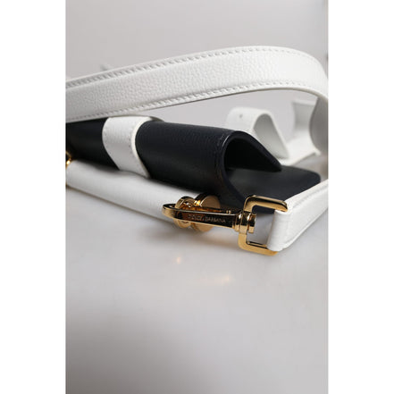 Dolce & Gabbana Blue White Leather Crossbody Bag